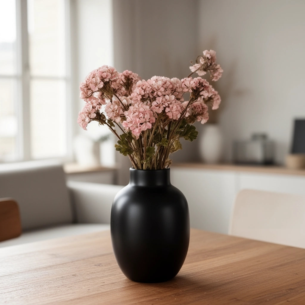Matte Black Ceramic Vase „Urban Minimalist“
