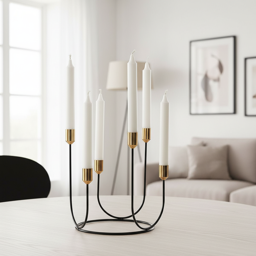 Black Metal Candle Holder „Urban Minimalist“