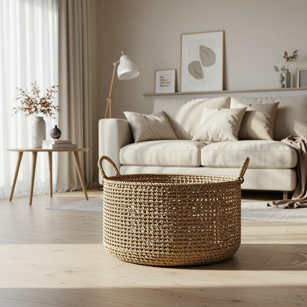 Handwoven Wicker Basket „Natural Sanctuary“