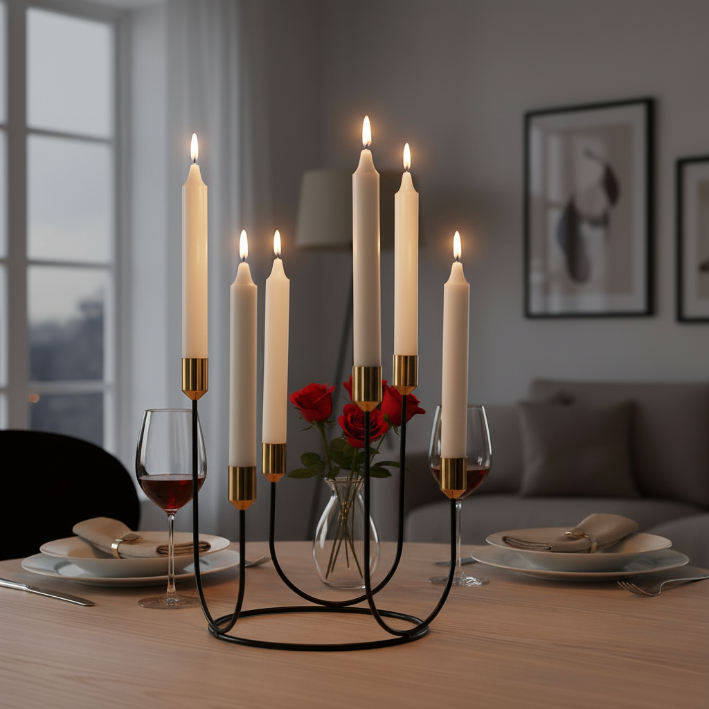 Black Metal Candle Holder „Urban Minimalist“